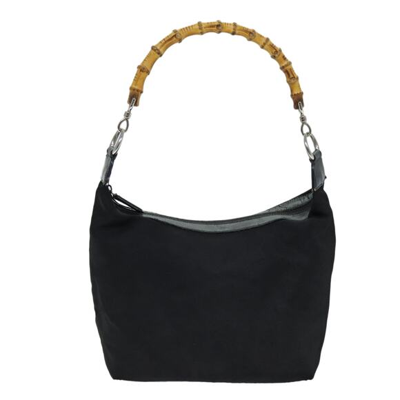 GUCCI Bamboo Shoulder Bag Canvas Black 000 1998 000 1998 - Picture 2 of 12